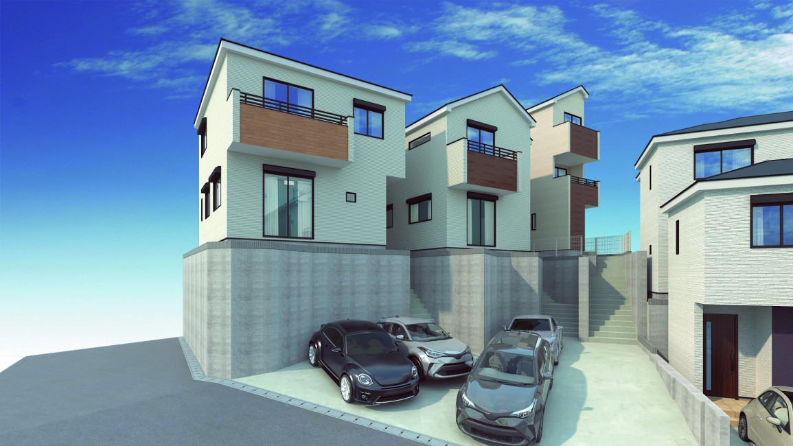 【建物完成イメージCG1・2・3号棟】※イメージパースにつき実際とは異なる場合がございます。