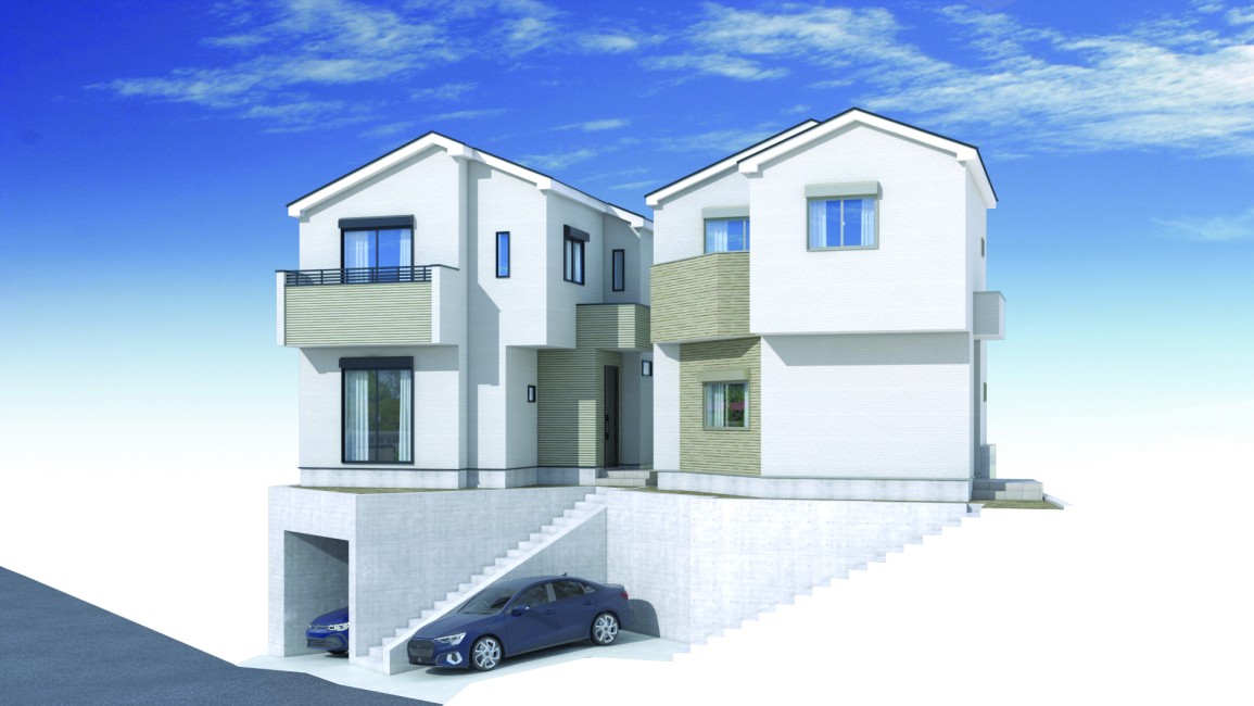 【建物完成イメージCG1・2号棟】※イメージパースにつき実際とは異なる場合がございます。